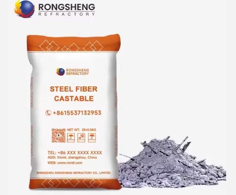 Castables à base de fibres d'acier d'aluminium de haute qualité résistant à l'abrasion Castables réfractaires à base de fibres d'acier pour four industriel