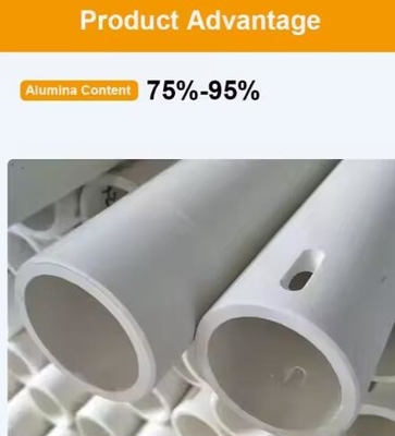 Pipe en céramique réfractaire à haute température 99% Al2o3 en aluminium rouleau en céramique pour four en céramique