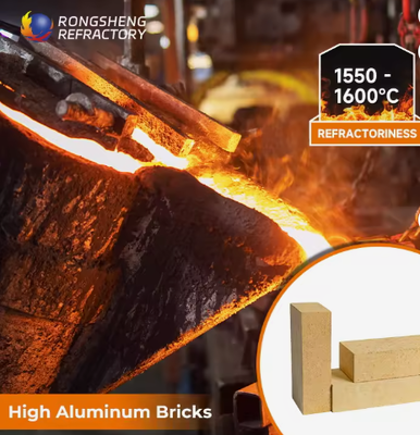 Briques réfractaires en alumine à haute température Lz-55/Lz-65/Lz-75, briques de revêtement réfractaire en aluminium, coupe et soudage pour la fusion industrielle